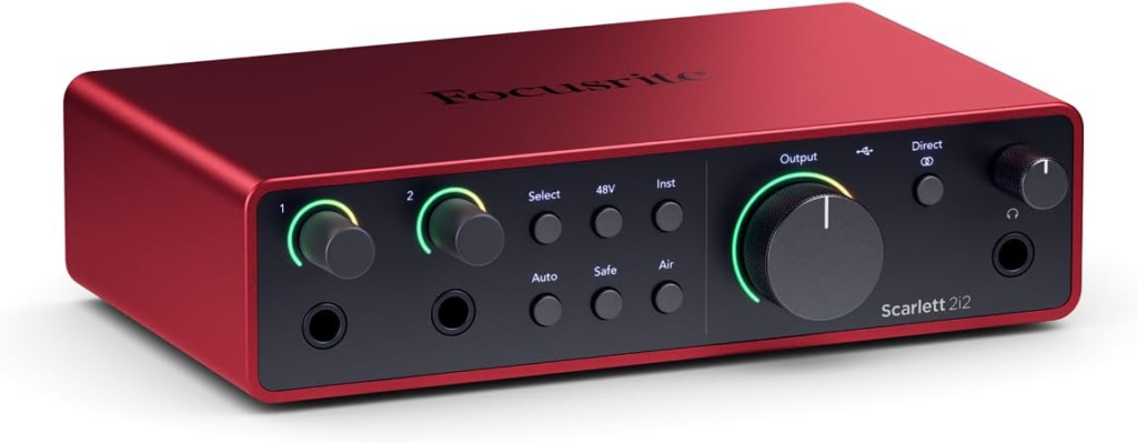 Interfaccia audio Focusrite Scarlett 2i2 4th Gen, considerata la migliore in assoluto per l'home recording