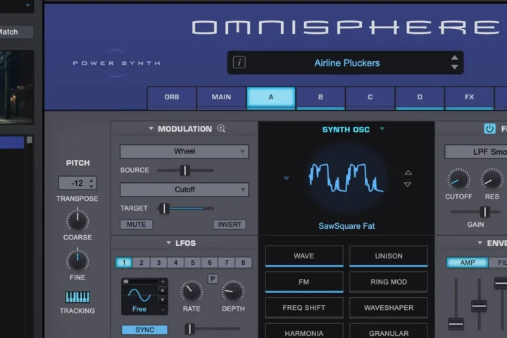 Interfaccia principale del sintetizzatore virtuale Spectrasonics Omnisphere 3