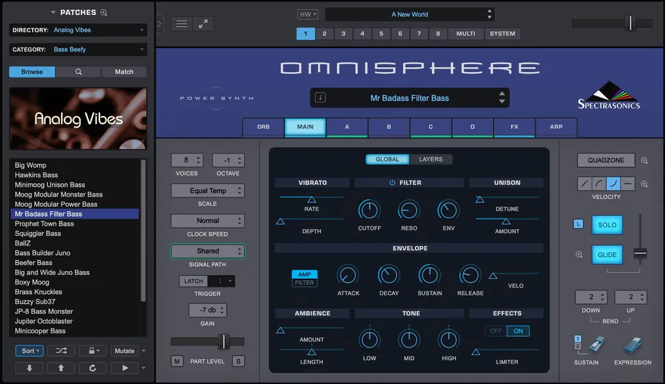 Il nuovo menu gerarchico e le Collections per la ricerca rapida dei suoni in Omnisphere 3
